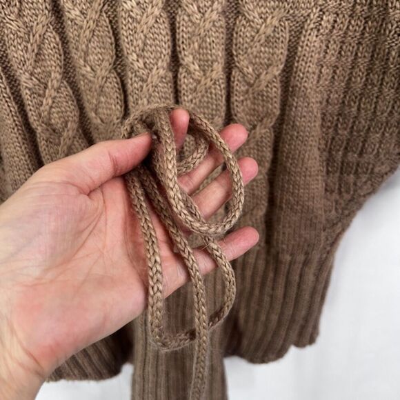 Ruby Moon Light Brown Cowl Neck Drop Sleeve Knit Wool Blend Sweater Size MD - Picture 7 of 10